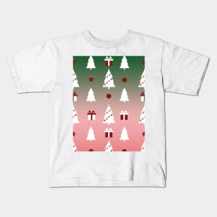 Christmas Pattern with christmas Tree, Star, Pine, Present Kids T-Shirt